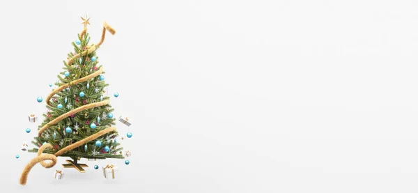 Christmas tree with decorations,Christmas concept. 3d rendering — 图库照片