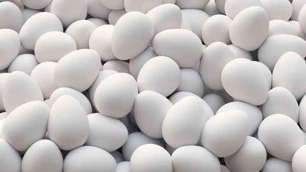 White easter eggs and gifts, 3d rendering — Φωτογραφία Αρχείου