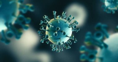 4k animasyon. Coronavirus 2019-nCov Coronavirus kavramı Asya gribi salgınından sorumlu. Coronavirüs grip salgını kadar tehlikeli grip salgını vakaları. Mikroskop virüsü yaklaşıyor. 3d oluşturma