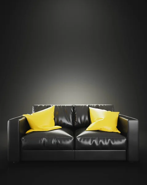 Modernes Sofa. Luxus modernes Wohnzimmer, 3D-Darstellung — Stockfoto