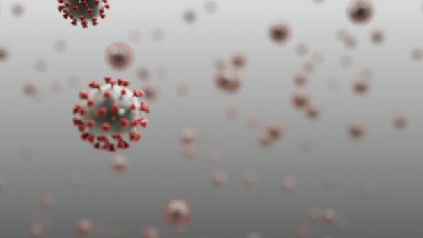 Coronavirus 2019-nCov koncept respiračního systému. Koronaviry chřipky jako nebezpečné chřipkové kmeny jako pandemie. 3D vykreslování s klíčem chroma nebo zelenou obrazovkou — Stock video