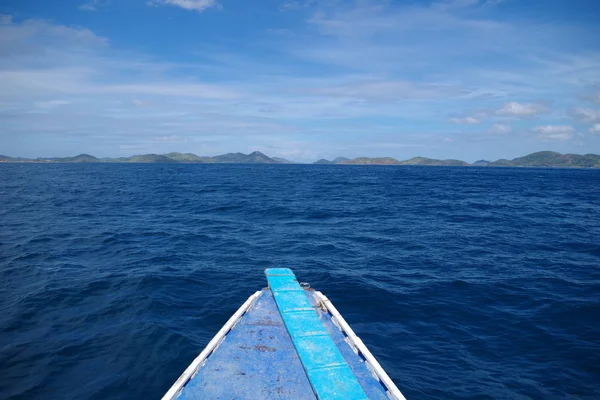 View Lone Paraw Boat Sailing Indian Ocean Horizon Many Islands — 스톡 사진