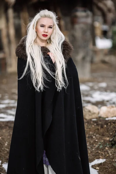Gyönyörű lány viking — Stock Fotó
