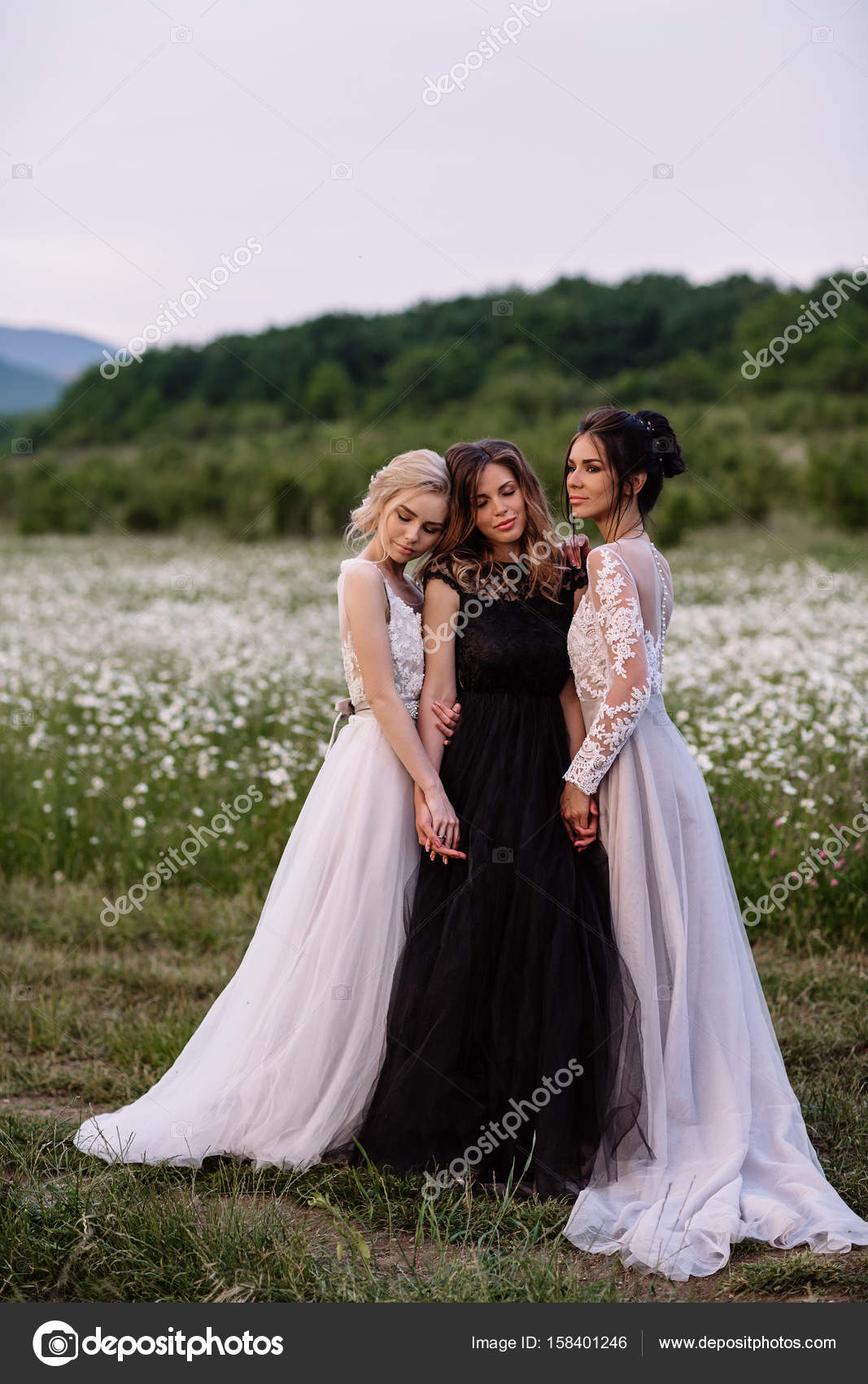 Three gorgeous young women stock image. Image of brunette - 39817419