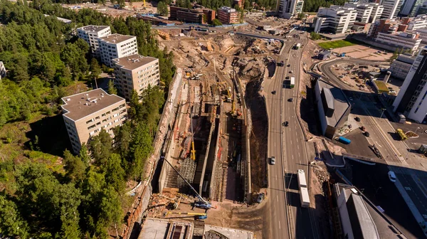 Výstavba Keh Keilaniemi Selektivní Zaměření — Stock fotografie