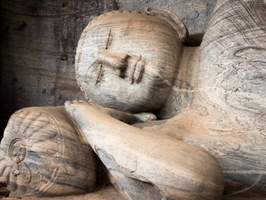 Gal Vihara, Polonnaruwa, Sri L, Buda uzanmış figürü