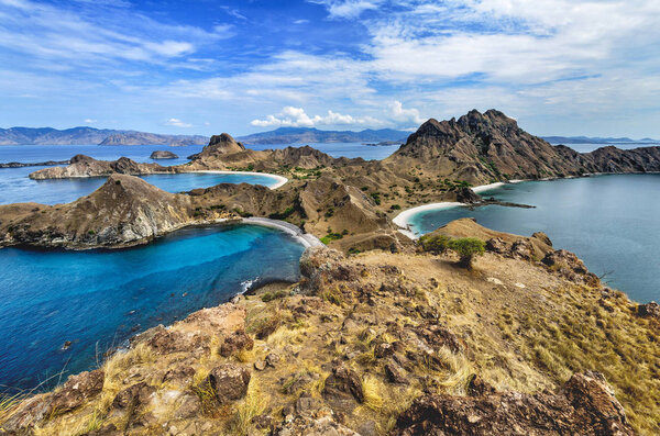 Blue sky above Padar Island,Komodo National Park,Flores Indonesia 