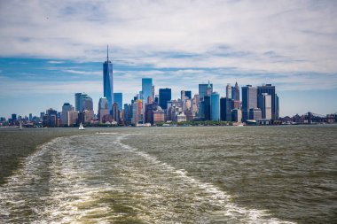 Manhattan Adası manzarası feribot