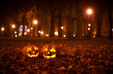 İki tür Halloween Pumpkins Park
