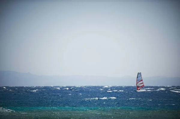 Windsurf vela sul mare blu — Foto Stock