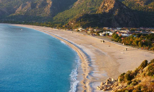 Boş Ölüdeniz Beach havadan görünümü