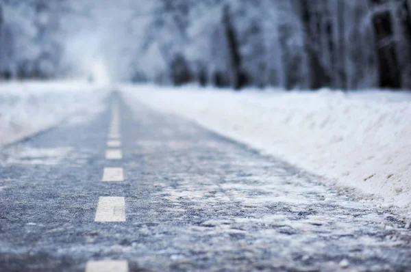 Winterradweg — Stockfoto