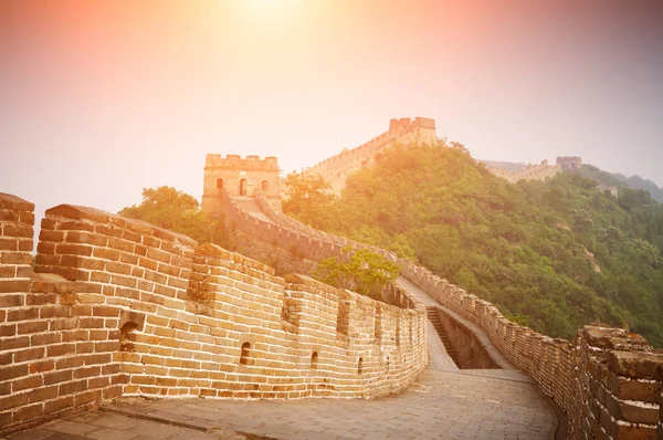 Great Chinese Wall in yellow tone in Beijing, China