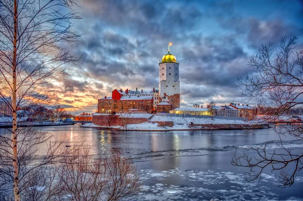 Vyborg Rusland Kasteel Het Eiland Vroege Winter — Stockfoto