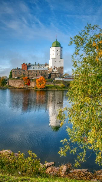 Vyborg Rusia Castillo Isla Otoño Dorado Imagen de stock