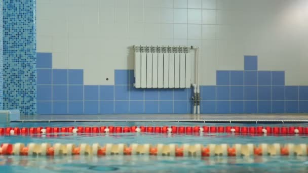 Professional Swimming in the Pool Water — Stock Video