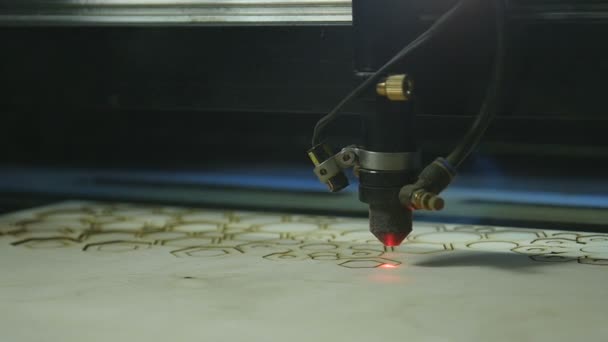 Laser cutting on wood — Stock Video