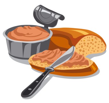 meat pate on sliced bread clipart