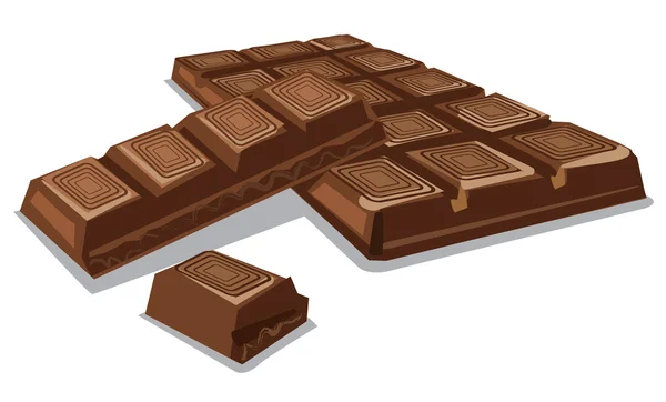 Темний шоколад штук — стоковий вектор