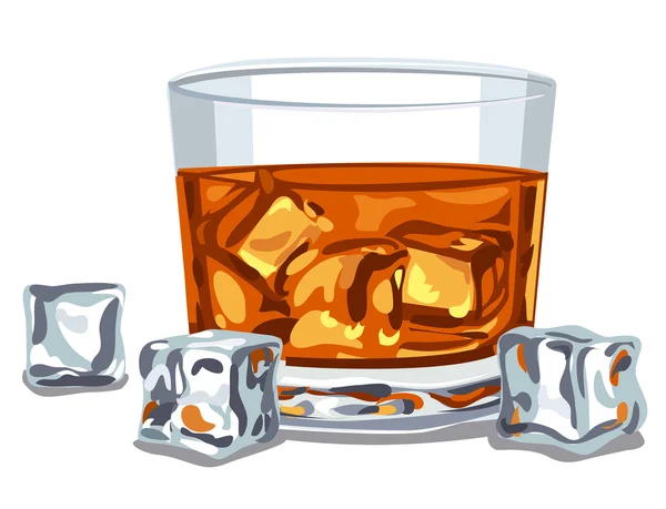 Bicchiere di whisky — Vettoriale Stock