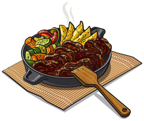 焼き肉と野菜 — ストックベクタ