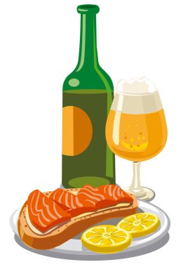 Somon Sandviç ile bira