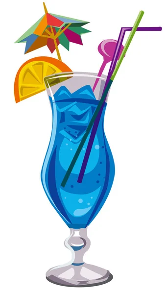 Blue lagoon cocktail — Stock Vector