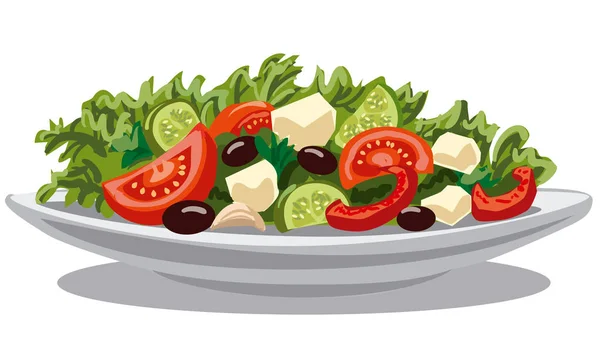Fresh greek salad — Stock Vector