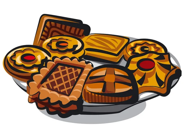 Cookies op plaat — Stockvector