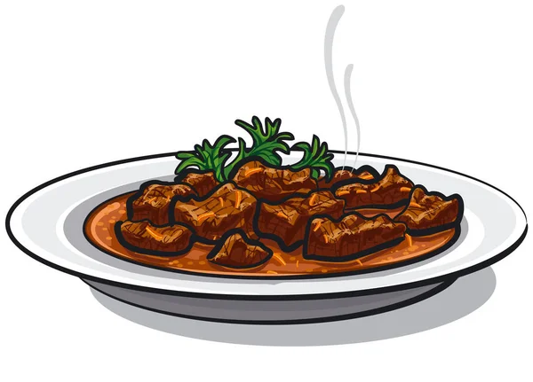Traditional goulash dish — Stock Illustration Traditional goulash dish Royalty Free Stock Illustrations