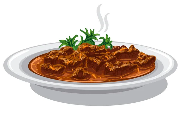 Hungarian goulash dish — Stock Illustration Hungarian goulash dish Vector Graphics