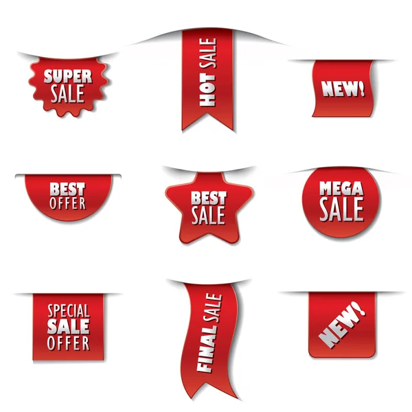 Reclame verkoop stickers — Stockvector