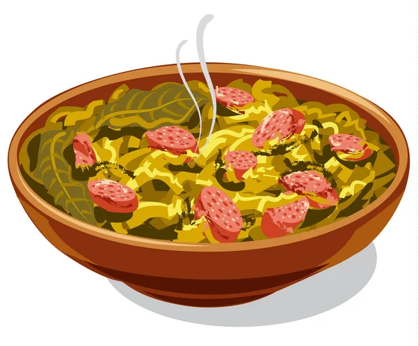 Traditional dish bigos — Stock Vector