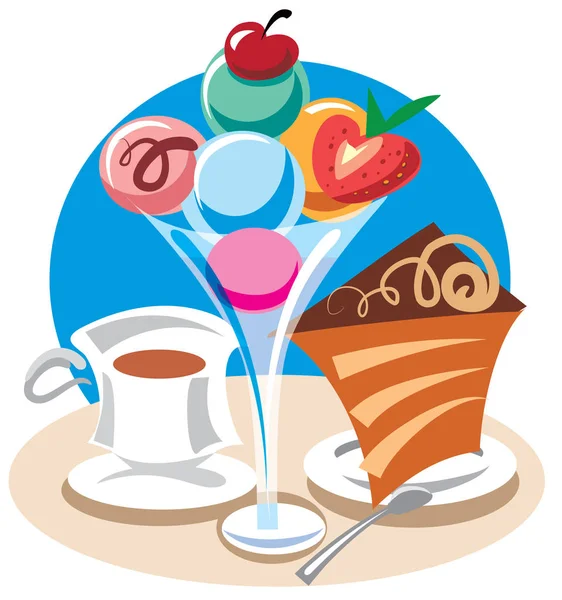 Десерт с мороженым — стоковый вектор