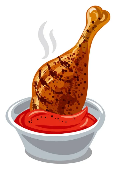 Tambour de poulet grillé — Image vectorielle