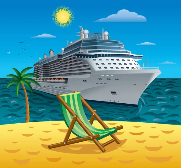 Cruise tropical resort — Stock Vector