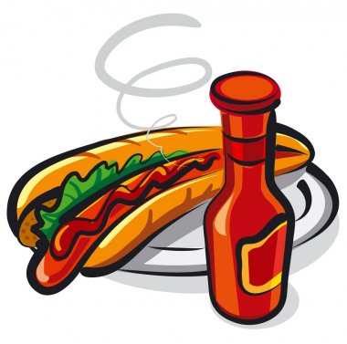 Hotdog plaka üzerinde