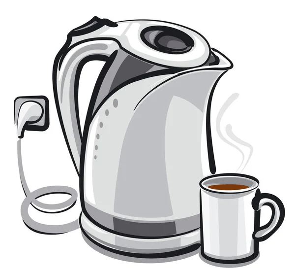 Tea pot és csésze — Stock Vector