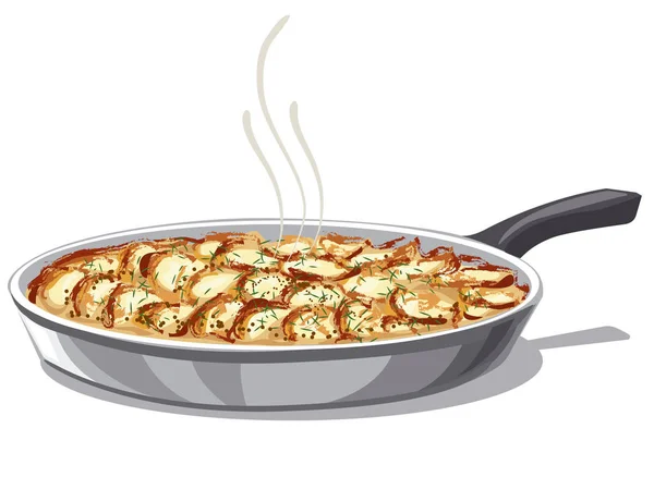 Смажена картопля печена в духовці — стоковий вектор