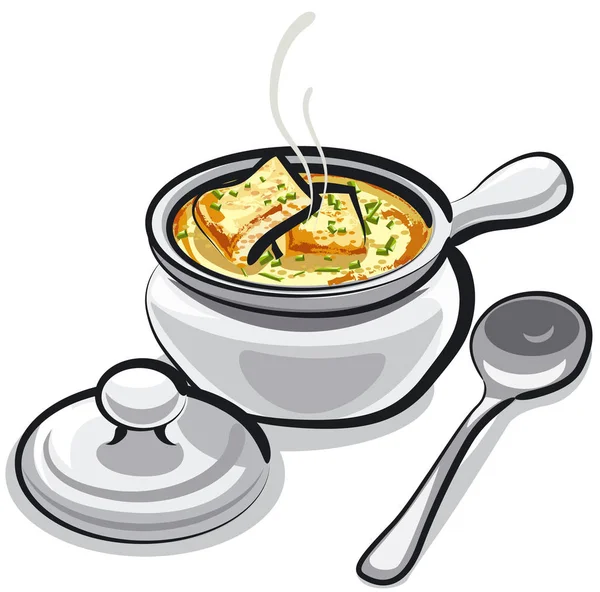 Французька цибульний суп — стоковий вектор