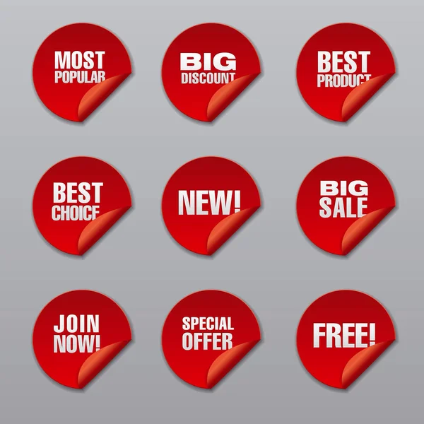 Promotie korting stickers — Stockvector