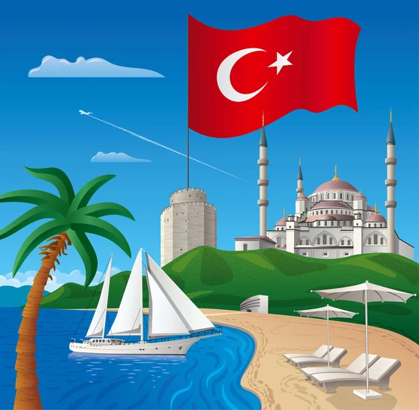 土耳其度假之旅 — 图库矢量图片