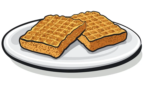 Waffles caseiros assados — Vetor de Stock