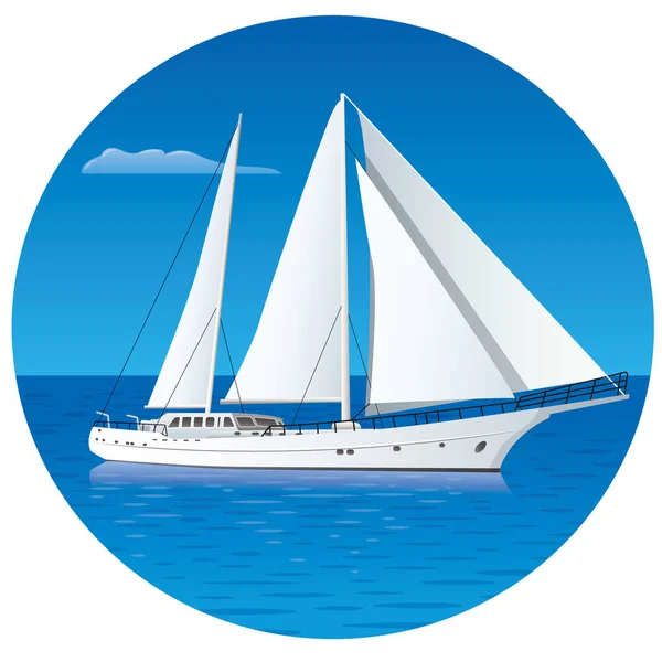 Sailing luxury yacht — Stock Vector
