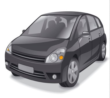 siyah hatchback araba