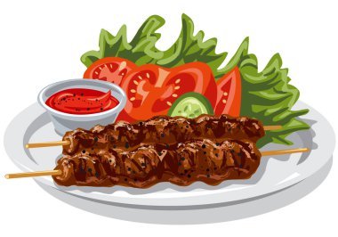 ızgara sıcak kebap