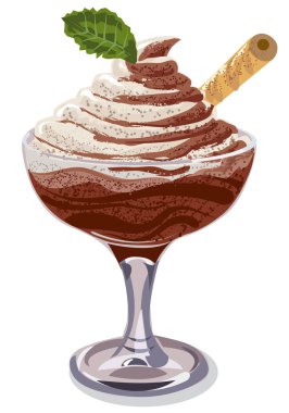 Bardakta çikolatalı mus.