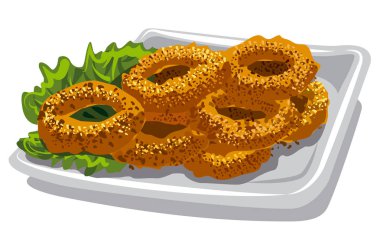 fried squid rings clipart