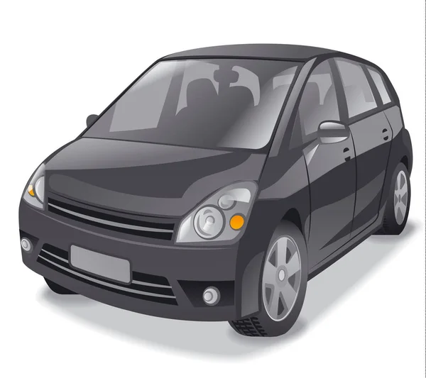 Noir voiture à hayon — Image vectorielle
