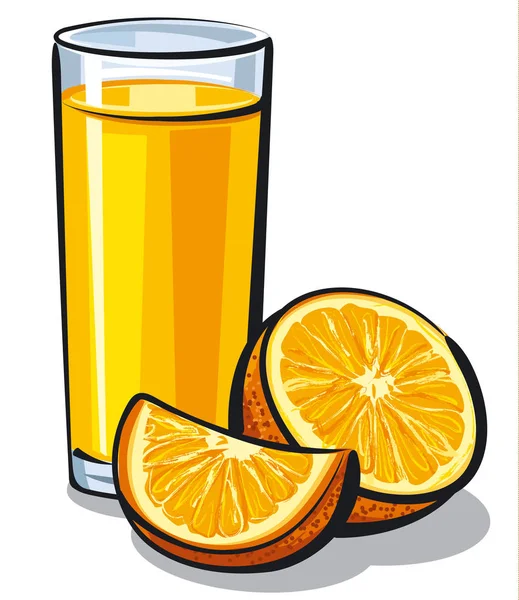 Vaso de jugo de naranja — Vector de stock